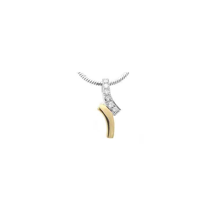 Diamant Anhänger in 14 karat Gold- und Weißgold 0,13 ct