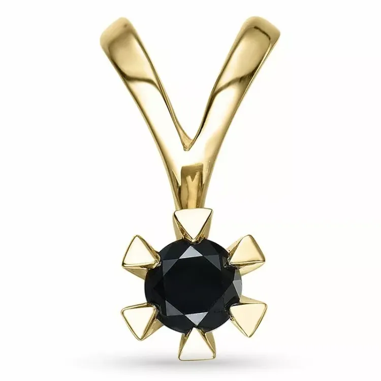 schwarz Diamant Anhänger in 14 karat Gold 0,40 ct