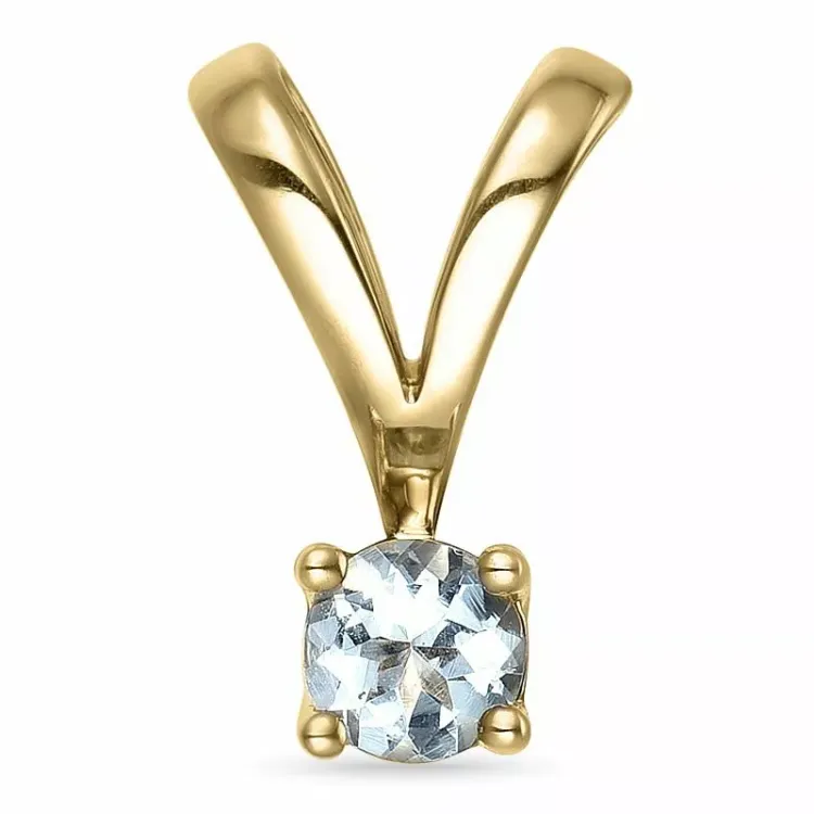 Aquamarin Solitäranhänger in 14 karat Gold 0,24 ct