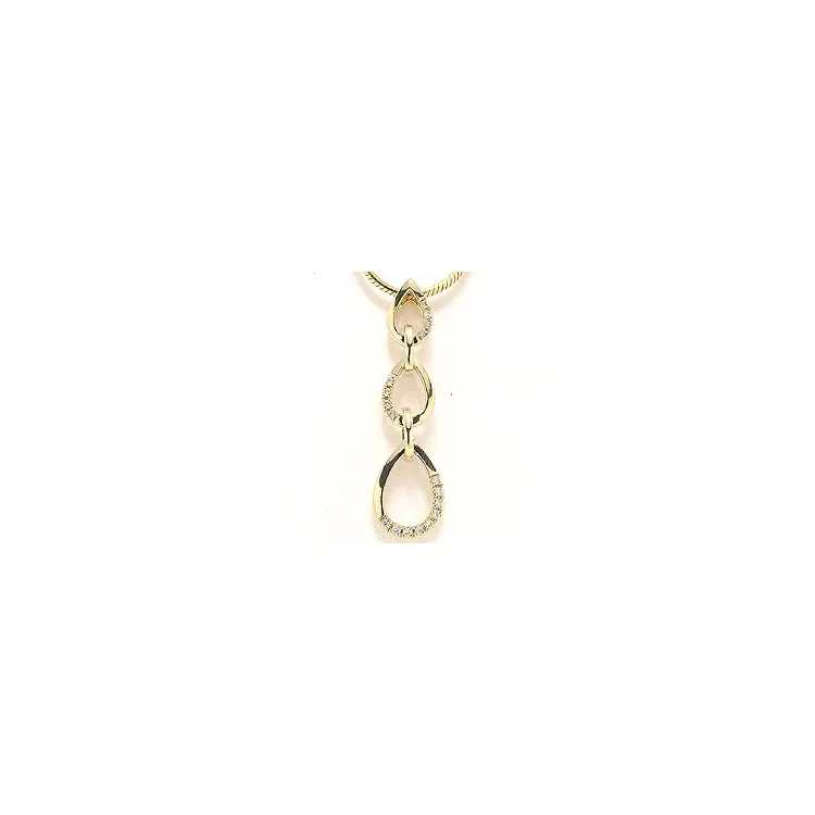 Tropfenförmigen länglicher Anhänger in 14 karat Gold 0,09 ct