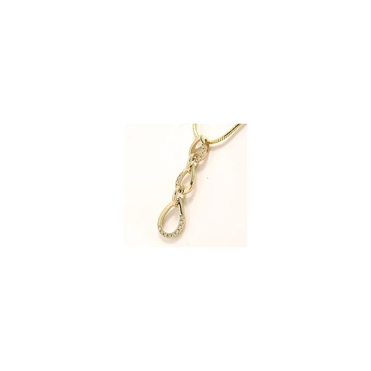 Tropfenförmigen länglicher Anhänger in 14 karat Gold 0,09 ct
