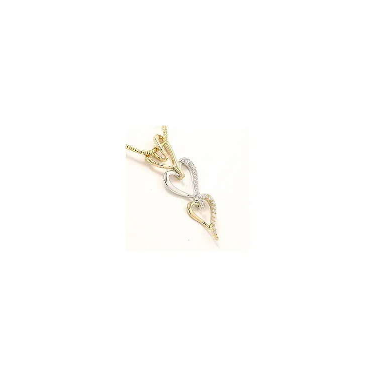 Herz Anhänger in 14 karat Gold- und Weißgold 0,26 ct