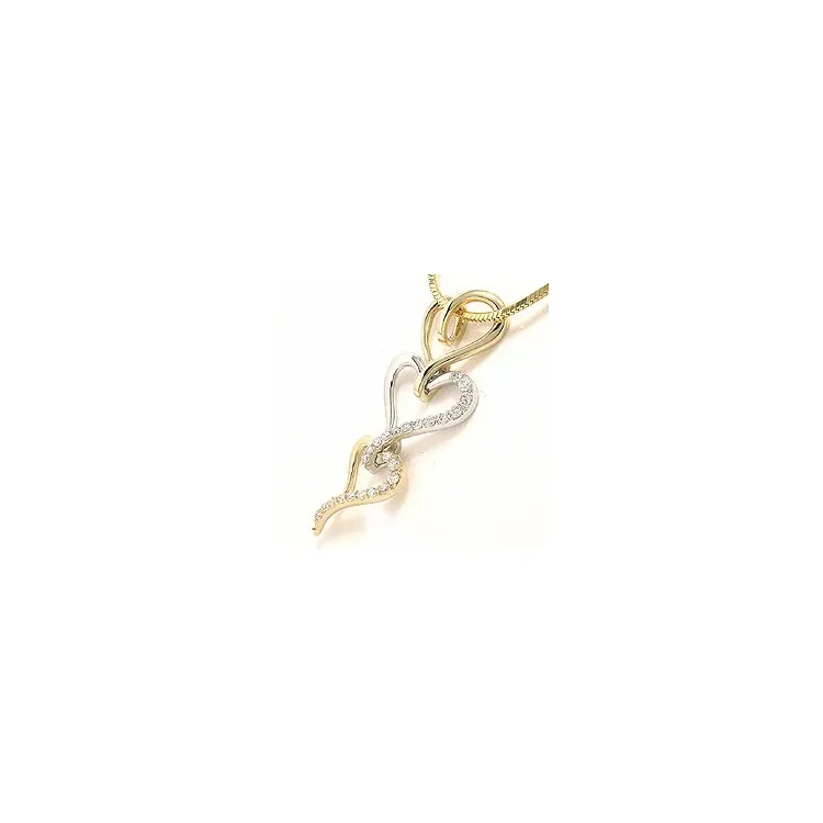 Herz Anhänger in 14 karat Gold- und Weißgold 0,26 ct