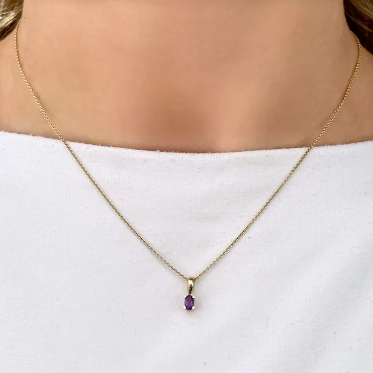 Amethyst Anhänger in 14 karat Gold 0,25 ct
