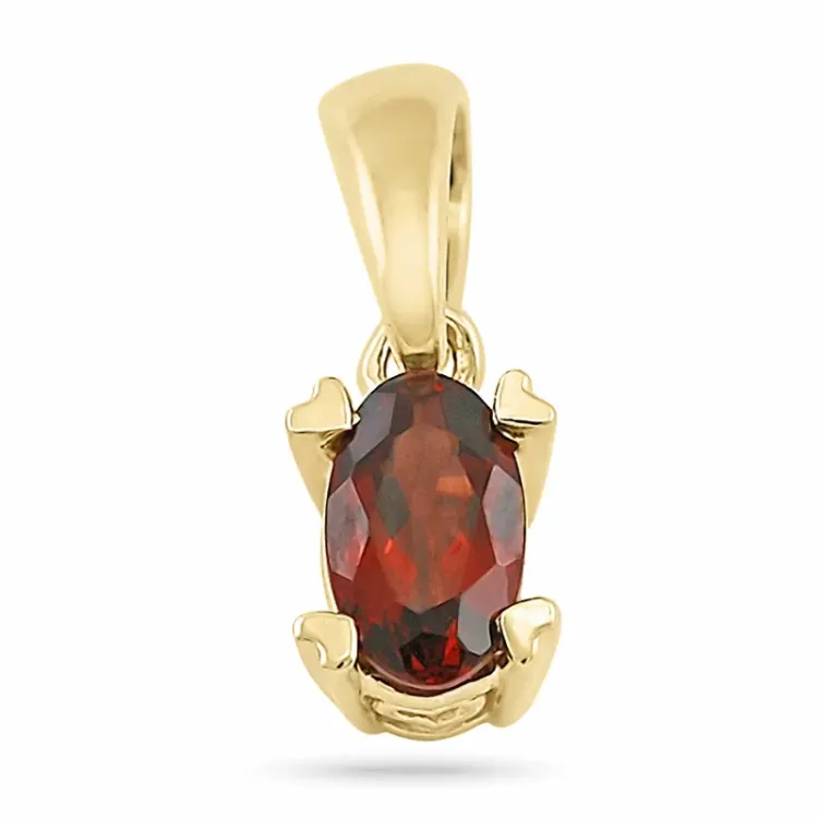 ovaler Granat Anhänger in 14 karat Gold 0,29 ct