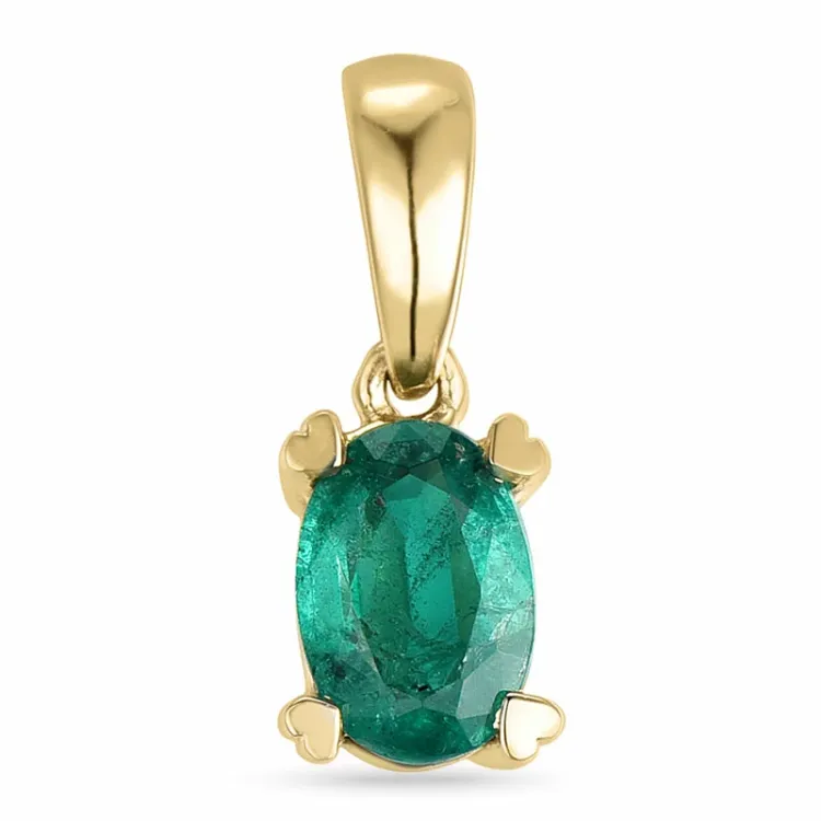 Smaragd Anhänger in 14 karat Gold 0,47 ct