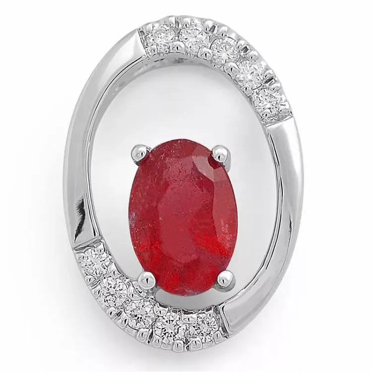 Anhänger in 14 karat Weißgold 0,06 ct 0,63 ct