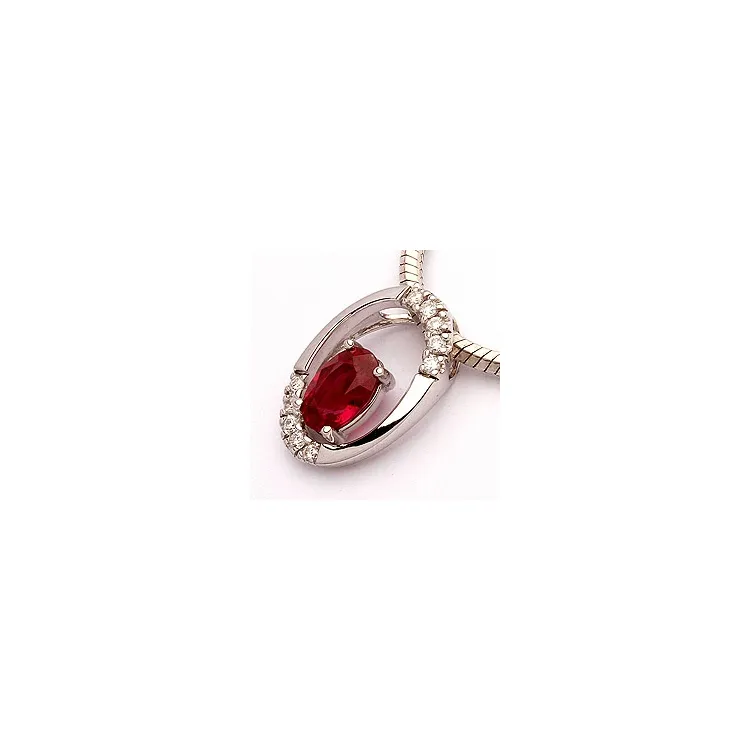Anhänger in 14 karat Weißgold 0,06 ct 0,63 ct