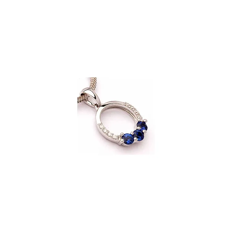 Saphir Anhänger in 14 karat Weißgold 0,05 ct