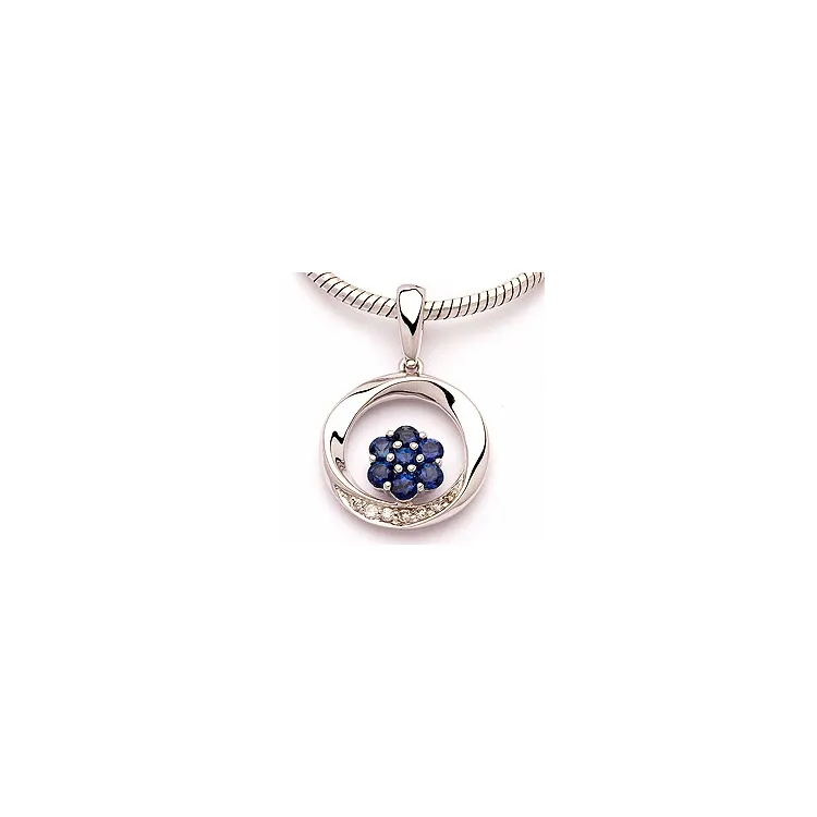 Anhänger in 14 karat Weißgold 0,04 ct