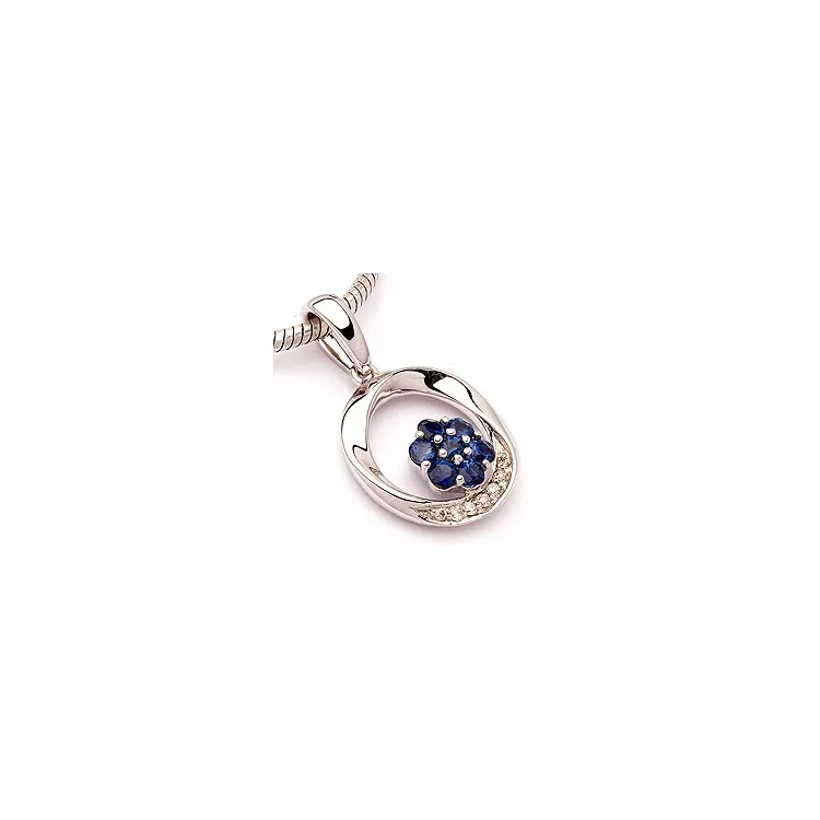 Anhänger in 14 karat Weißgold 0,04 ct