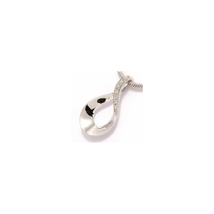 Elegant Diamant Anhänger in 14 karat Weißgold 0,04 ct