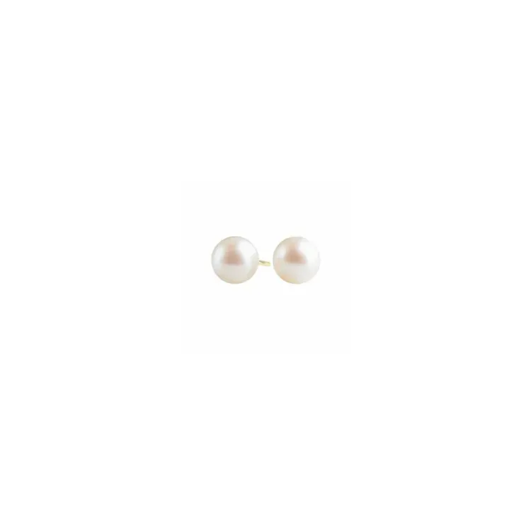 7 mm NORDAHL ANDERSEN runden weißen Perle Ohrringe in 8 Karat Gold