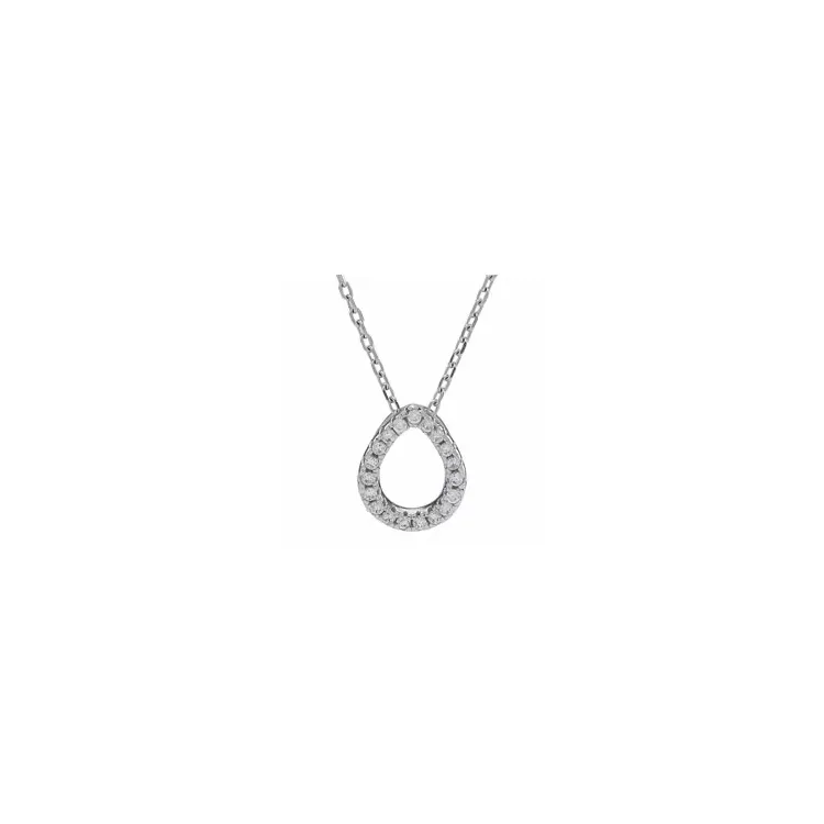 NORDAHL ANDERSEN Anhänger mit Halskette in rhodiniertem Silber weißem Zirkon