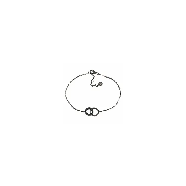 Frost by Noa Kreis Armband in schwarzes rhodiniertes Silber schwarz Zirkon