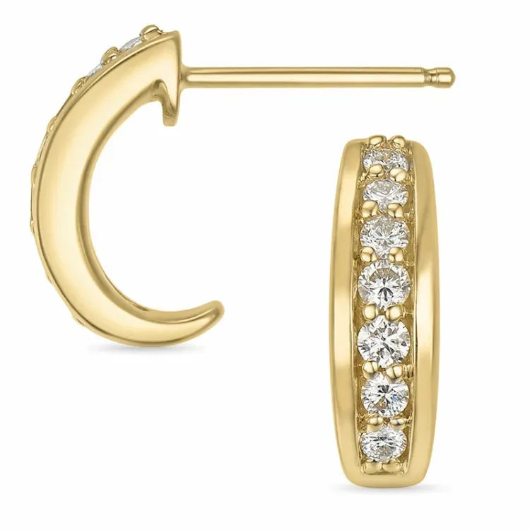 Halbkreolen in 14 karat gold mit diamanten