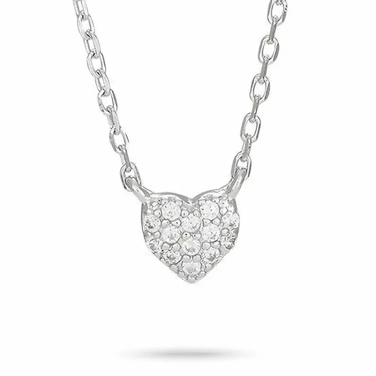 Frost by Noa Herz Anhänger mit Kette in rhodiniertem Silber weißem Zirkon