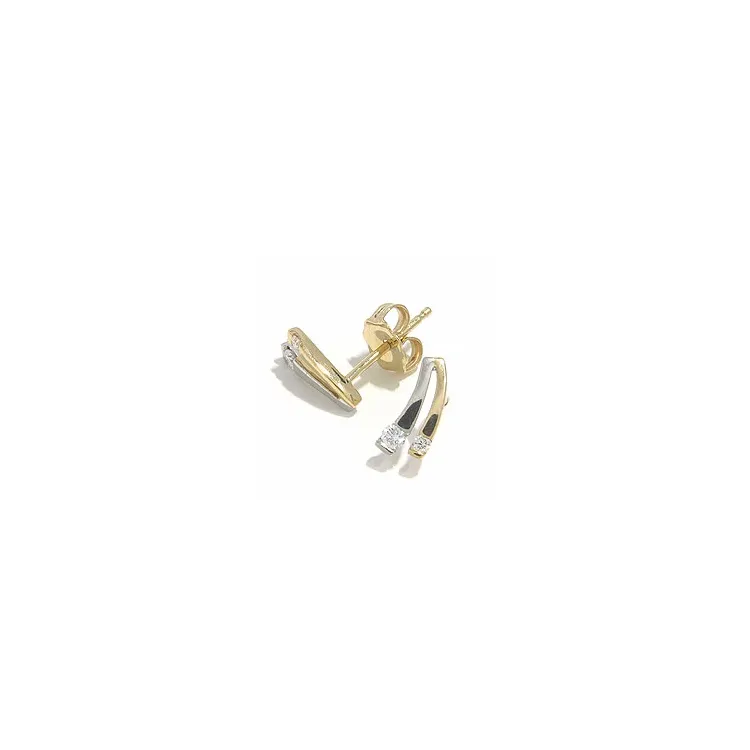Diamant Ohrstecker in 14 Karat Gold und Weißgold mit Diamanten