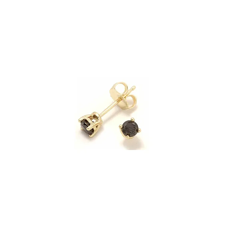 Schwarzem diamant ohrstecker in 14 karat gold mit diamanten 
