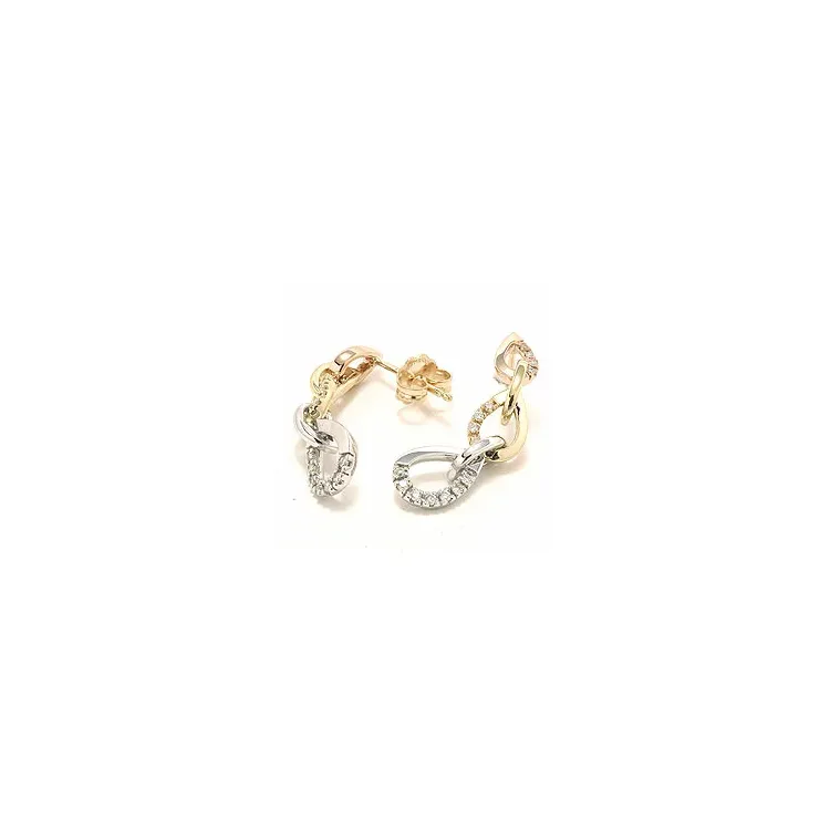 lange Diamant Ohrstecker in 14 Karat Gold Weißgold Rotgold mit Diamant