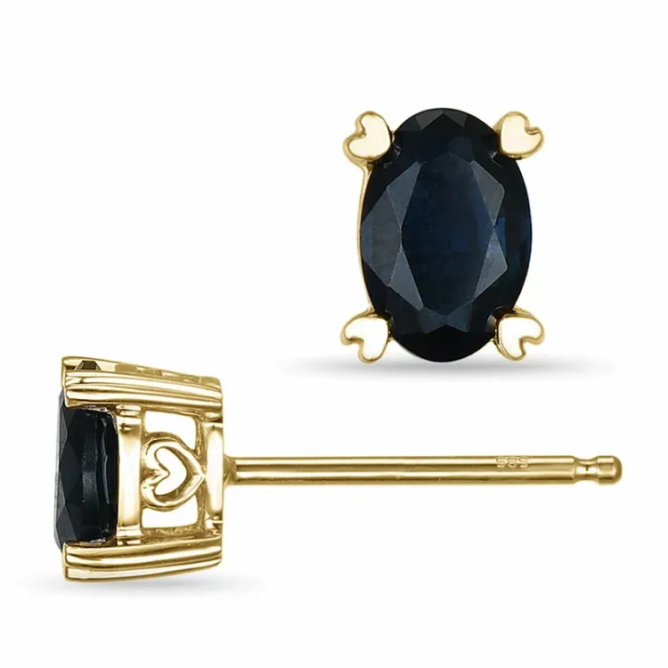 Saphir Ohrstecker in 14 Karat Gold mit Saphiren