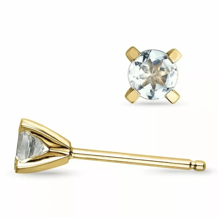 Aquamarin ohrstecker in 14 karat gold mit aquamarinen