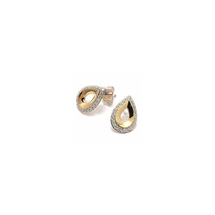 Tropfen Diamant Ohrstecker in 14 Karat Gold mit Diamant 