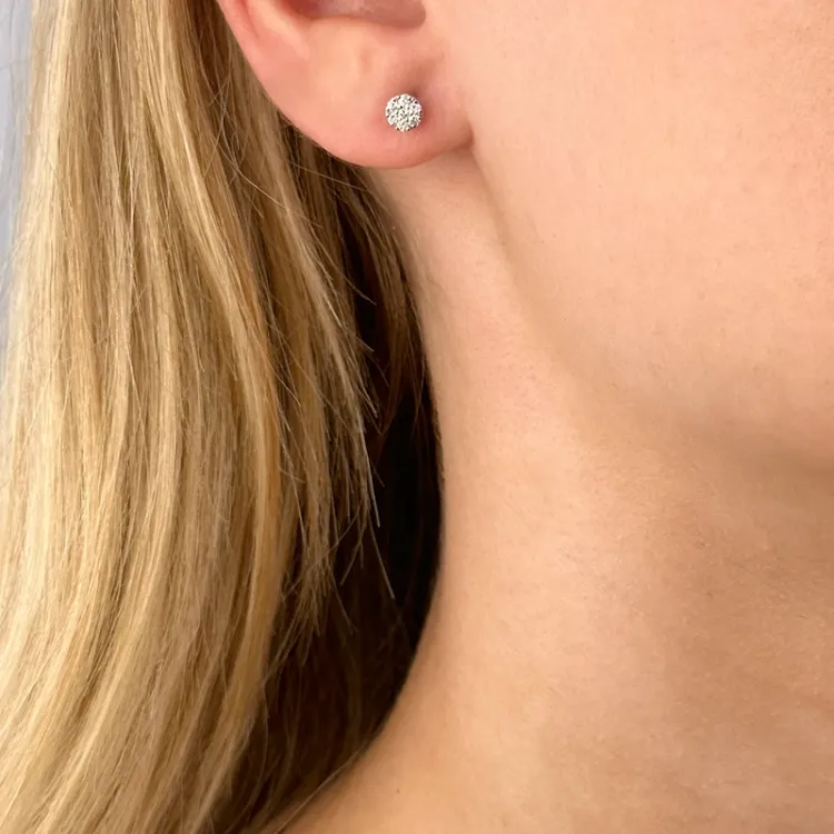 runden Diamant Ohrstecker in 14 Karat Weißgold mit Diamant 