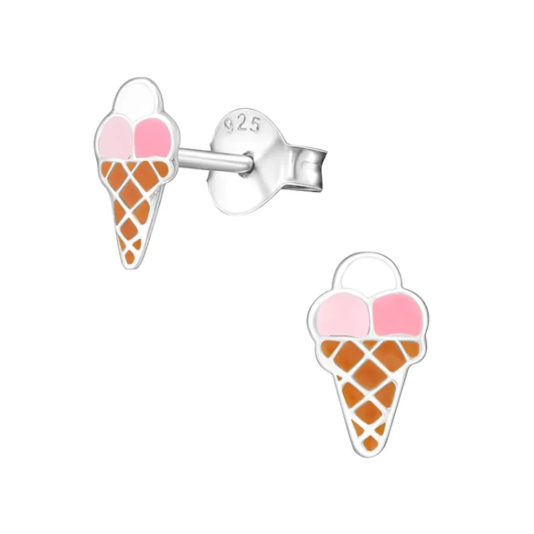 Eiswaffel Ohrringe in Silber - Little Ones