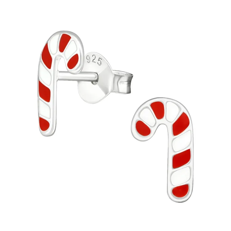 Weihnachtsstock Ohrringe in Silber - Little Ones