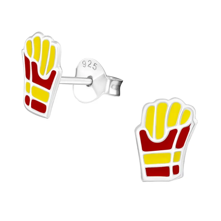 Pommes Frites Ohrringe in Silber - Little Ones