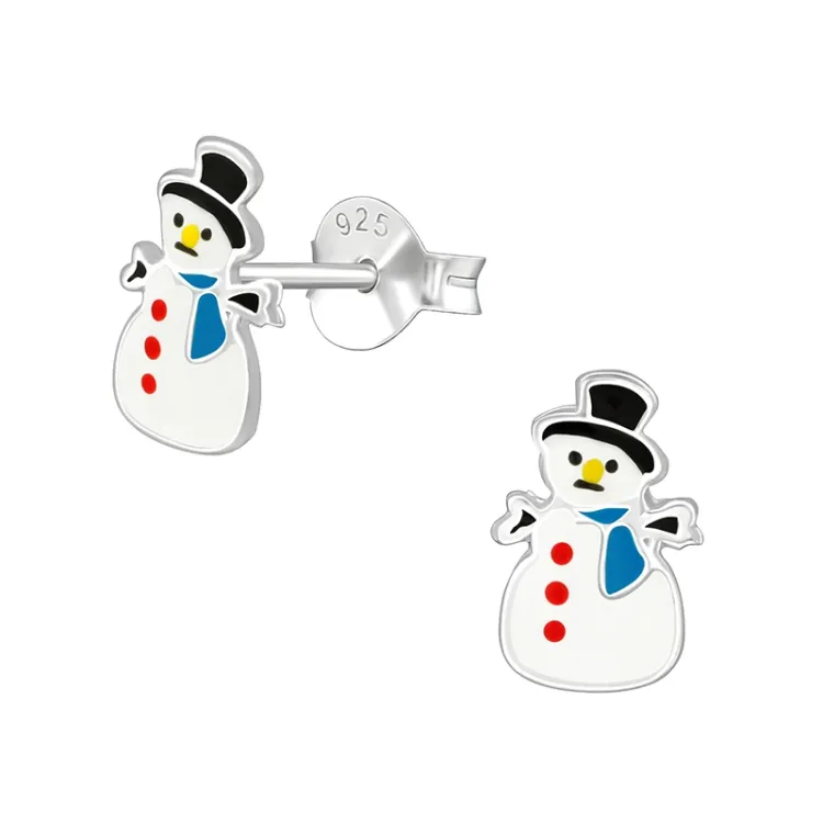 Schneemann Ohrstecker in Silber - Little Ones