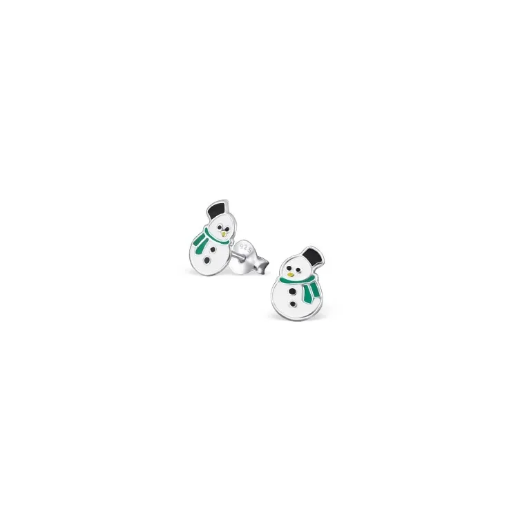 Schneemann Ohrringe in Silber