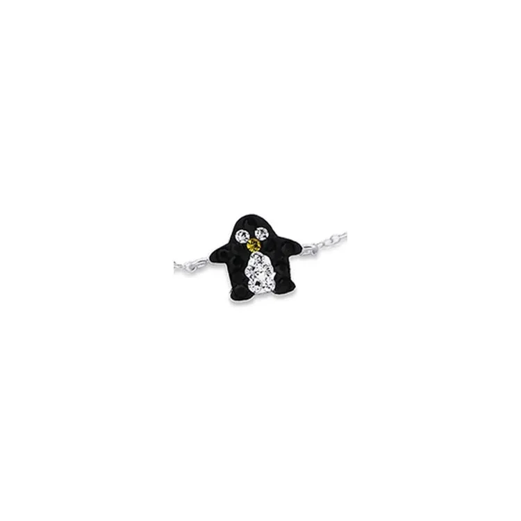 Pinguin Kinderarmband aus Silber und Anhänger aus Silber