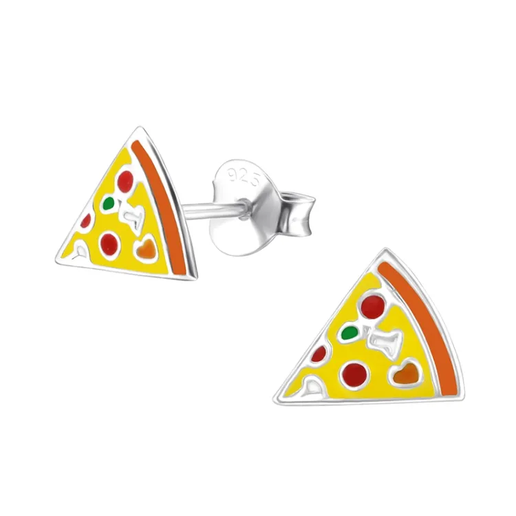 Pizza Ohrringe in Silber - Little Ones