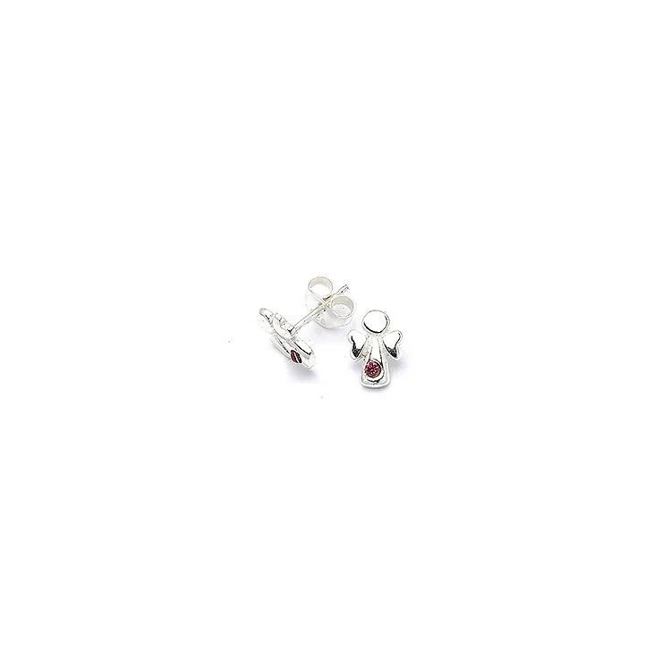 Engel pink Zirkon Ohrringe in Silber