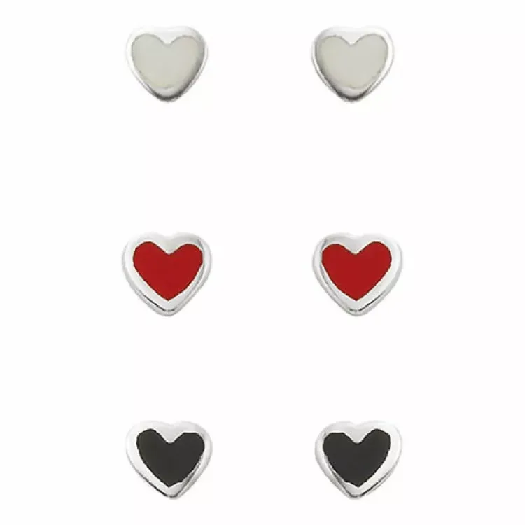Aagaard Herz Schmuck Set in Silber mehrfarbigem Emaille