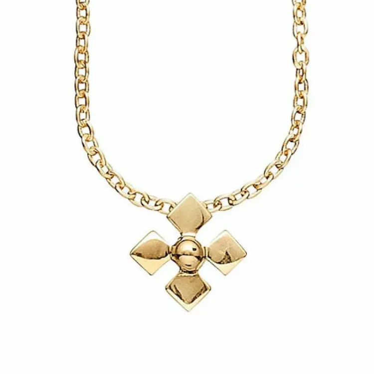 Aagaard Malteserkreuz Anhänger in 8 Karat Gold mit Vergoldete Silberhalskette