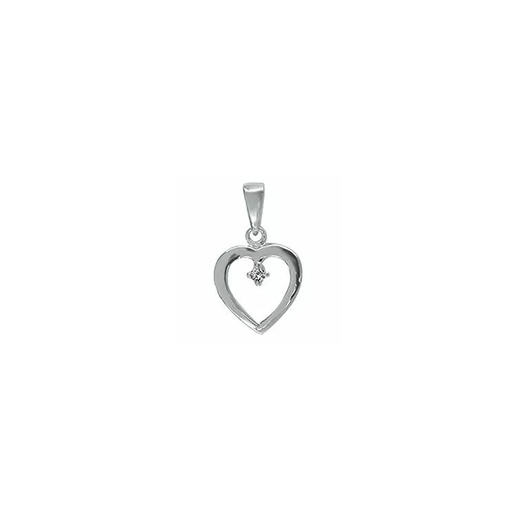 Aagaard Herz Anhänger in 14 karat Weißgold 0,01 ct