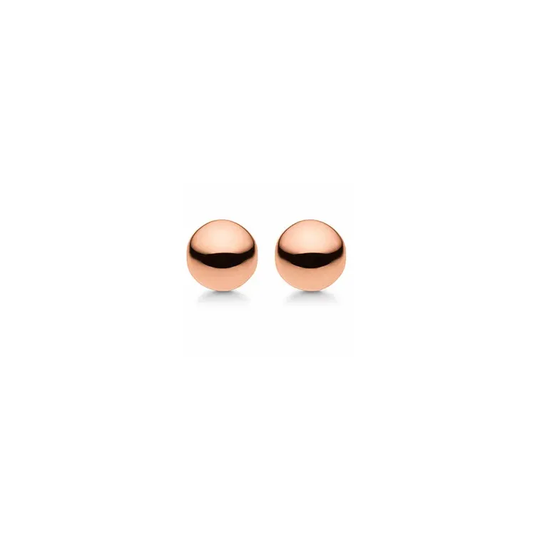 6 mm Aagaard Kugel Ohrringe in rosa beschichtetem Silber