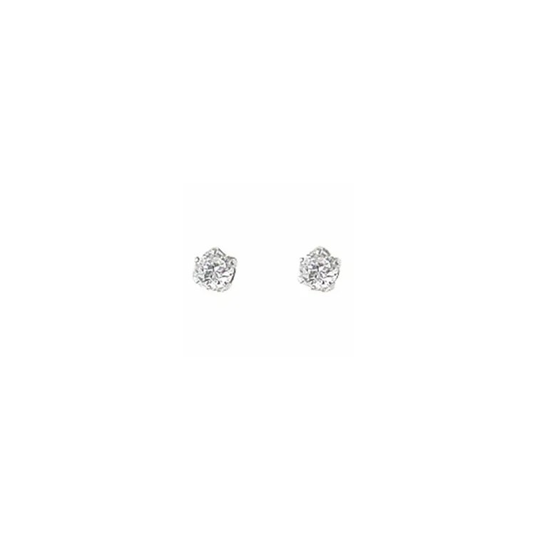 3 mm Aagaard runden Ohrstecker in Silber weißem Zirkon