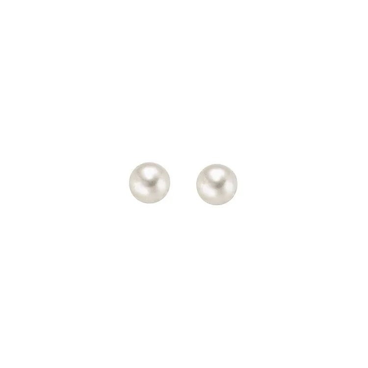 8 mm Aagaard runden weißen Perle Ohrstecker in 8 Karat Gold