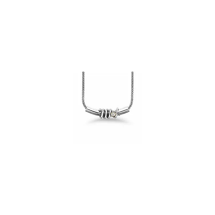 Aagaard Anhänger mit Halskette in Silber mit vergoldetem Sterlingsilber weißem Zirkon