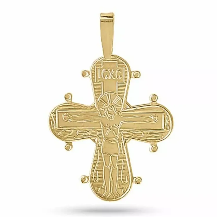 20 x 30 mm Aagaard Dagmar-Kreuz mit Vater Unser Anhänger in vergoldetem Sterlingsilber