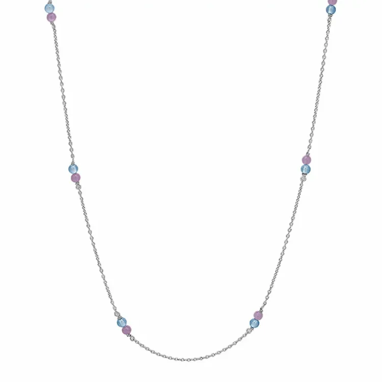 Aagaard Halskette in Silber violettem Amethyst blauem Quarz