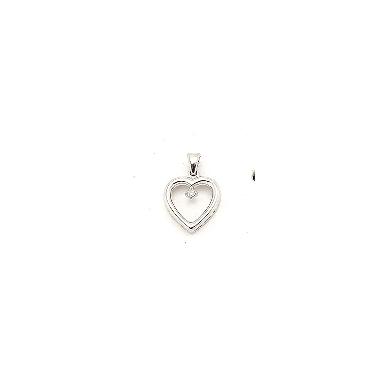 Herz Anhänger in 14 karat Weißgold 0,02 ct