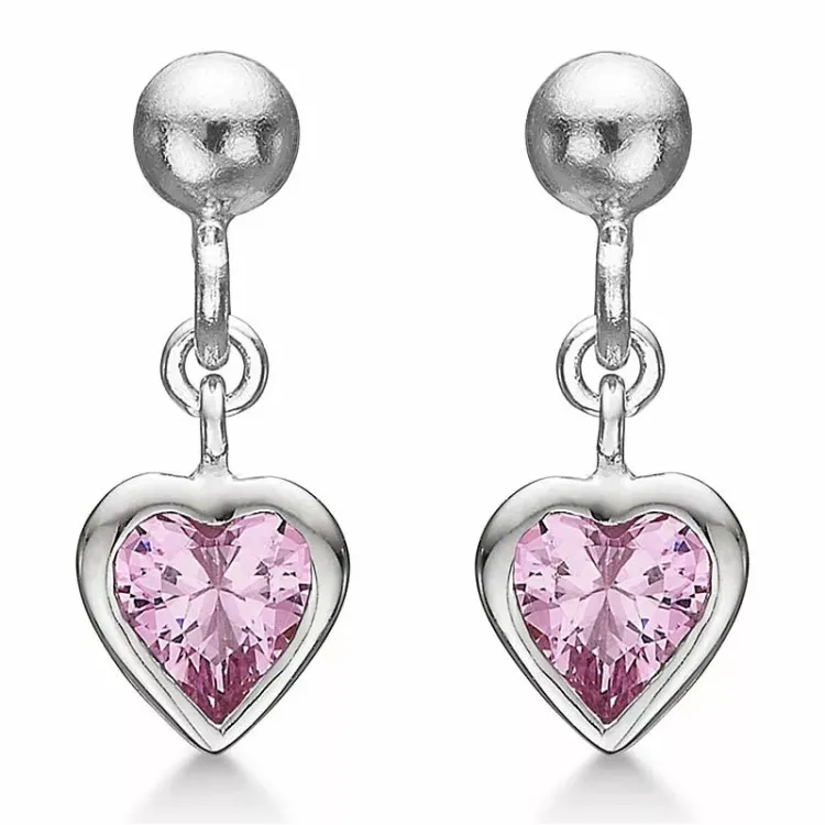 Støvring Design Herz Ohrringe in Silber rosa Zirkon