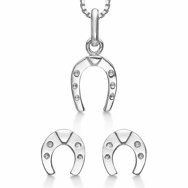 Støvring Design Hufeisen Schmuck Set in Silber