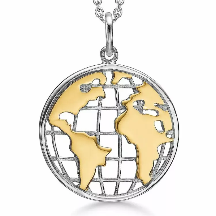 23 mm støvring design lebensbaum halskette mit anhänger in vergoldetem sterlingsilber mit silber