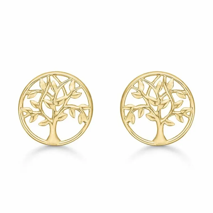 6,5 mm Støvring Design Lebensbaum Ohrringe in 14 Karat Gold